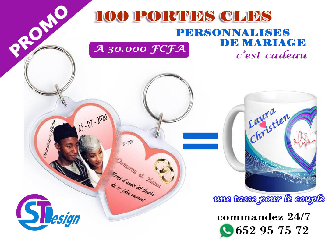 portes clés de mariages personnalisés, tasse, cadeau de mariage